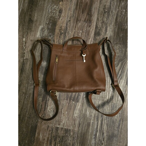Fossil Elina Large Convertible Backpack Brown Leather Bag - Picture 1 of 7